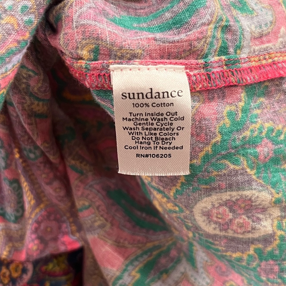 Sundance Pink and Green Paisley Button-Down Shirt - Picture 5 of 5